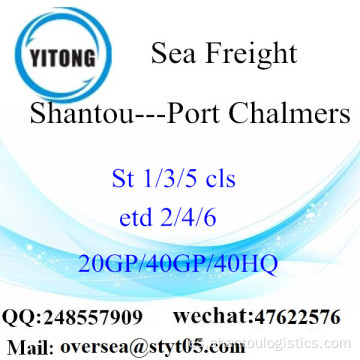 Mar de puerto de Shantou flete a Port Chalmers
